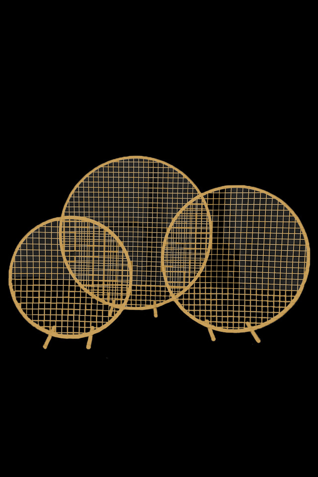 Set of 3 Round Mesh Stands